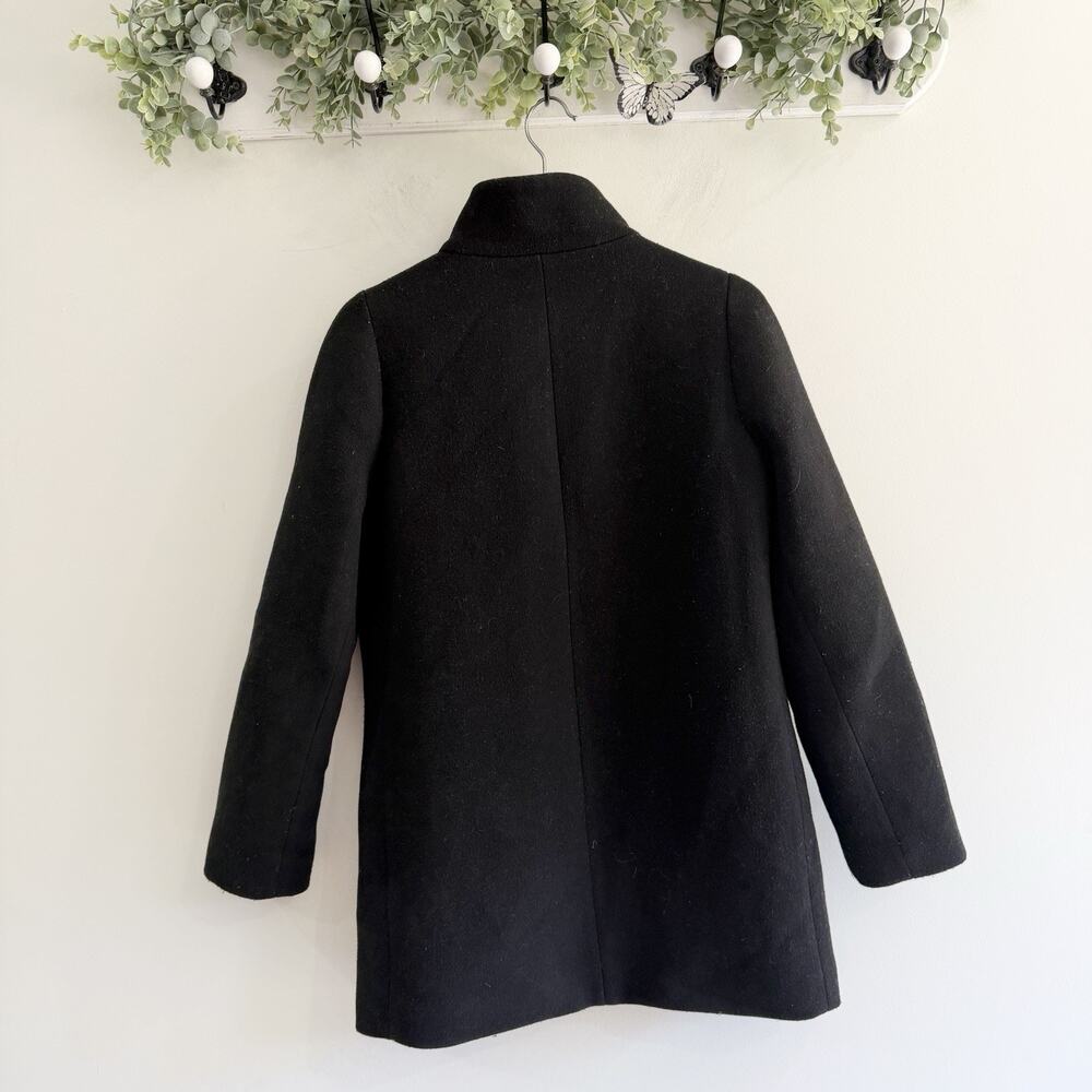 J. Crew Womens Black City Coat Size 4 preppy classic winter full zip academia - Picture 3 of 3